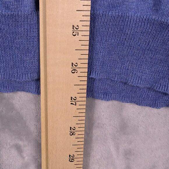Banana Republic Sweater Mens Medium V Neck Blue Silk Cotton Cashmere Preppy - Picture 3 of 8
